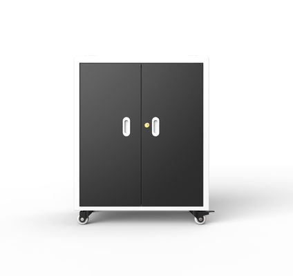 30 पोर्ट लैपटॉप चार्जिंग कैबिनेट, 4 पहियों और ब्रेक के साथ, 720*530*940 मिमी आयाम, 70 किलो वजन, एसी पावर सॉकेट चार्जिंग कार्ट