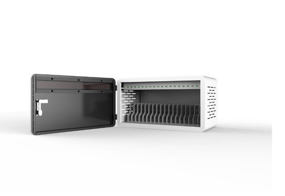 डेस्कटॉप 18 स्लॉट यूएसबी लॉक करने योग्य चार्जिंग कैबिनेट 8 एस सुरक्षा सुरक्षा प्रणाली और ताले और कुंजी के साथ