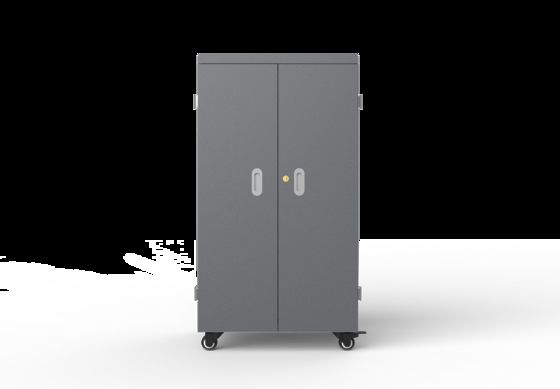 स्कूलों और कार्यालयों के लिए 8 एस सुरक्षा सुरक्षा प्रणाली और एलईडी रोशनी के साथ स्मार्ट 64 पोर्ट टैबलेट चार्जिंग कैबिनेट