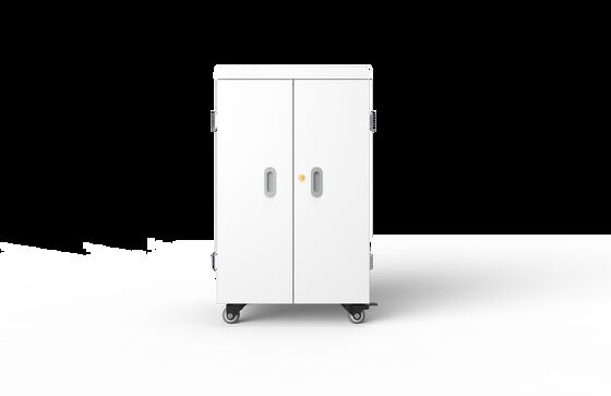 42 टैबलेट भंडारण जस्ती शीट सामग्री और जर्मन चिकित्सा मानक पहियों के साथ चार्जिंग कैबिनेट