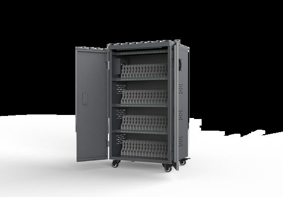 64 चार्जिंग पोर्ट टैबलेट चार्जिंग ट्रॉली 8S सुरक्षा सुरक्षा प्रणाली और कूलिंग पंखे के साथ